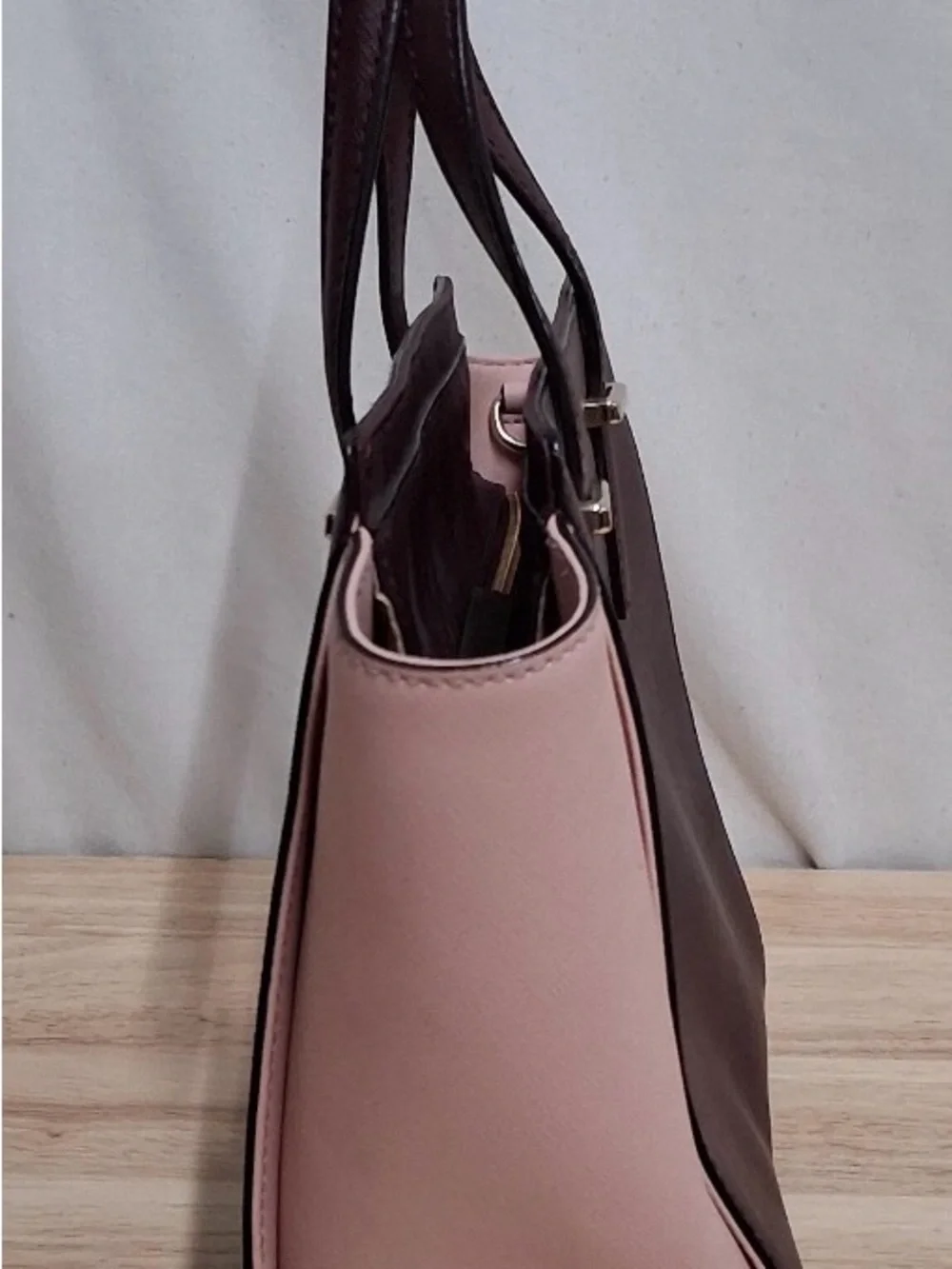 kate spade Two-Tone Plum and Blush Leather Tote